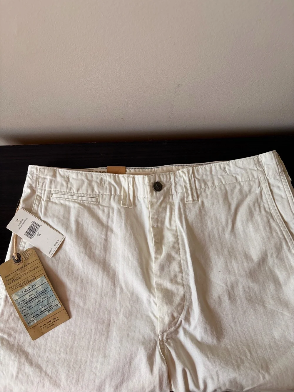 Ralph Lauren Double RL White Flat Front Men’s Shorts